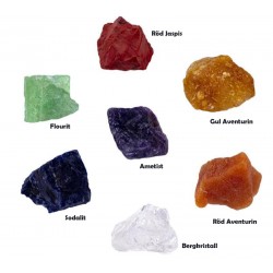 Chakra - Set med 7 råa kristaller